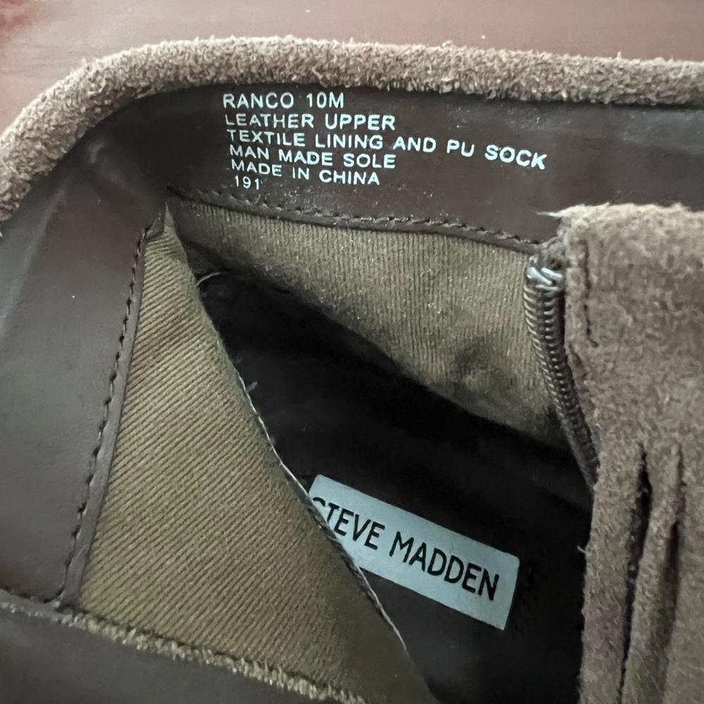 Steve Madden Suede Leather Fringe Patzee Ankle Boot | brown | 10M - Picture 13 of 13